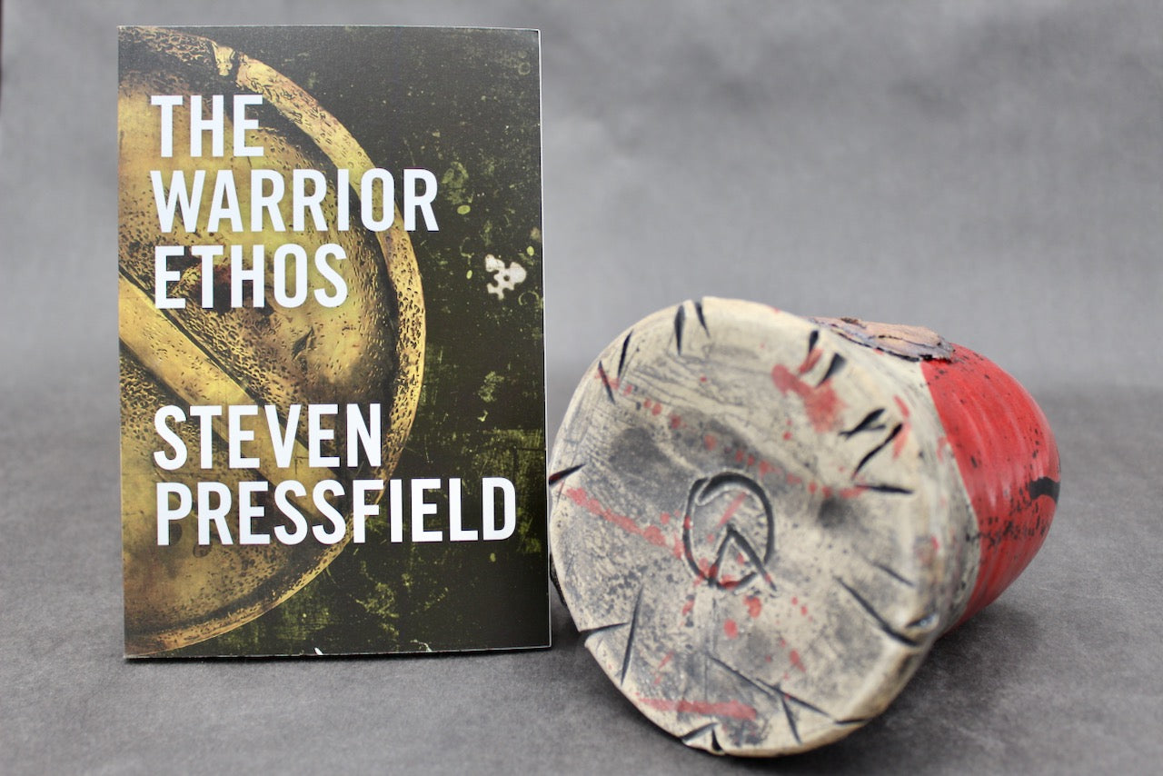 One "Kothon" Spartan Warrior Mug and One Autographed Book, "The Warrior Ethos" by Steven Pressfield (SK7793)