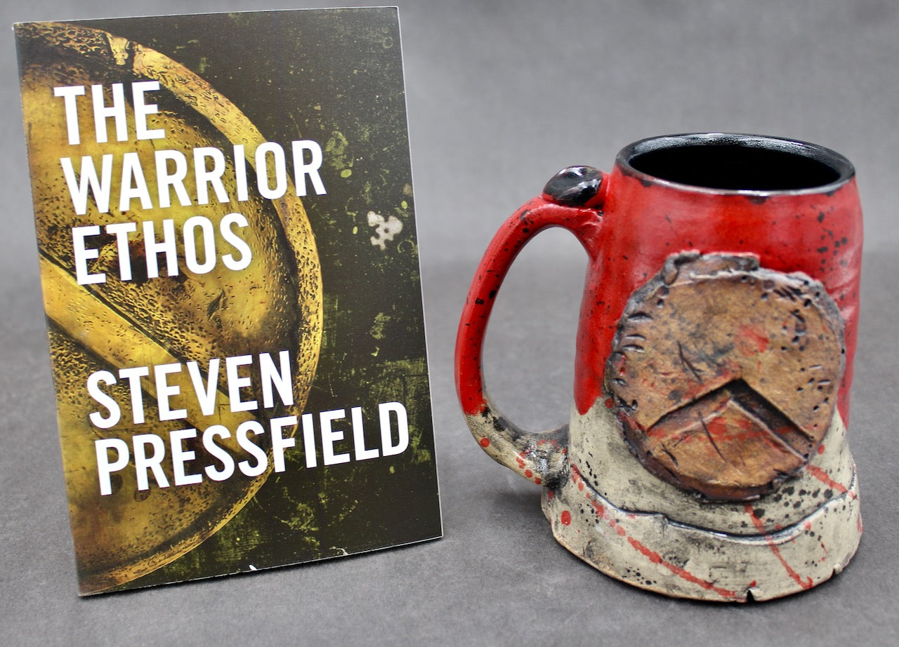 One "Kothon" Spartan Warrior Mug and One Autographed Book, "The Warrior Ethos" by Steven Pressfield (SK7793)