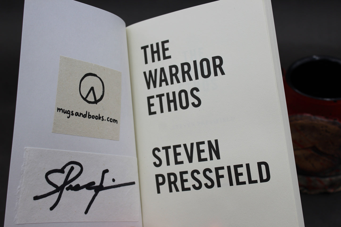 One "Kothon" Spartan Warrior Mug and One Autographed Book, "The Warrior Ethos" by Steven Pressfield (SK8083)