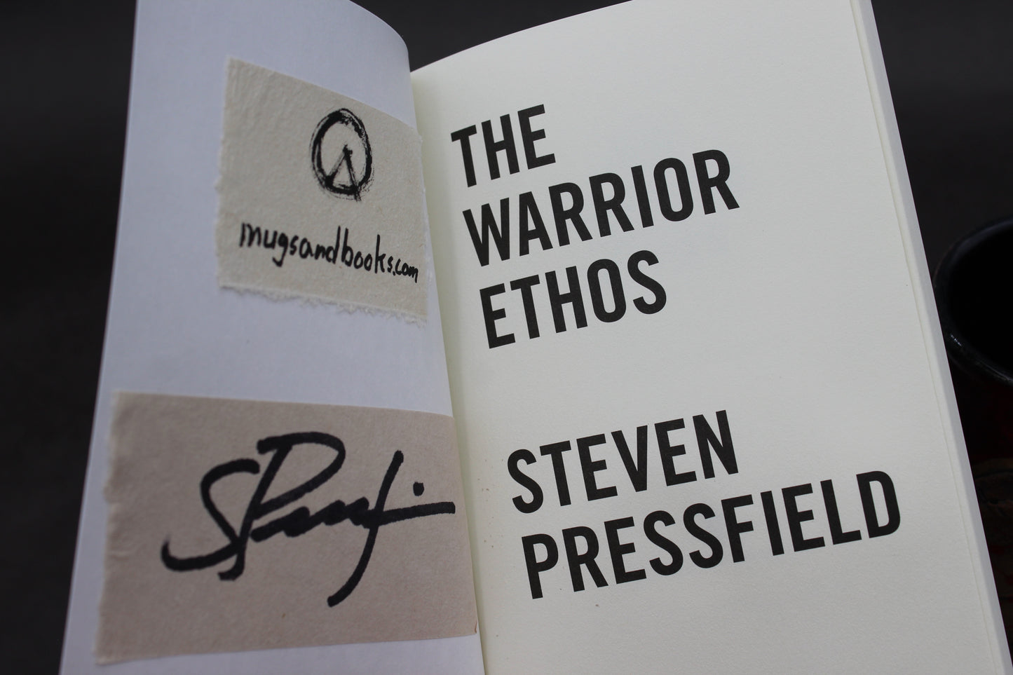 One "Kothon" Spartan Warrior Mug and One Autographed Book, "The Warrior Ethos" by Steven Pressfield (SK8085)