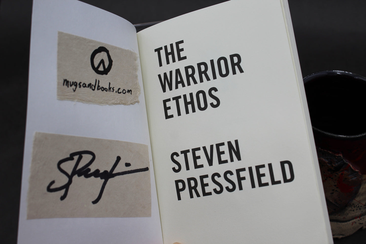 One "Kothon" Spartan Warrior Mug and One Autographed Book, "The Warrior Ethos" by Steven Pressfield (SK8086)