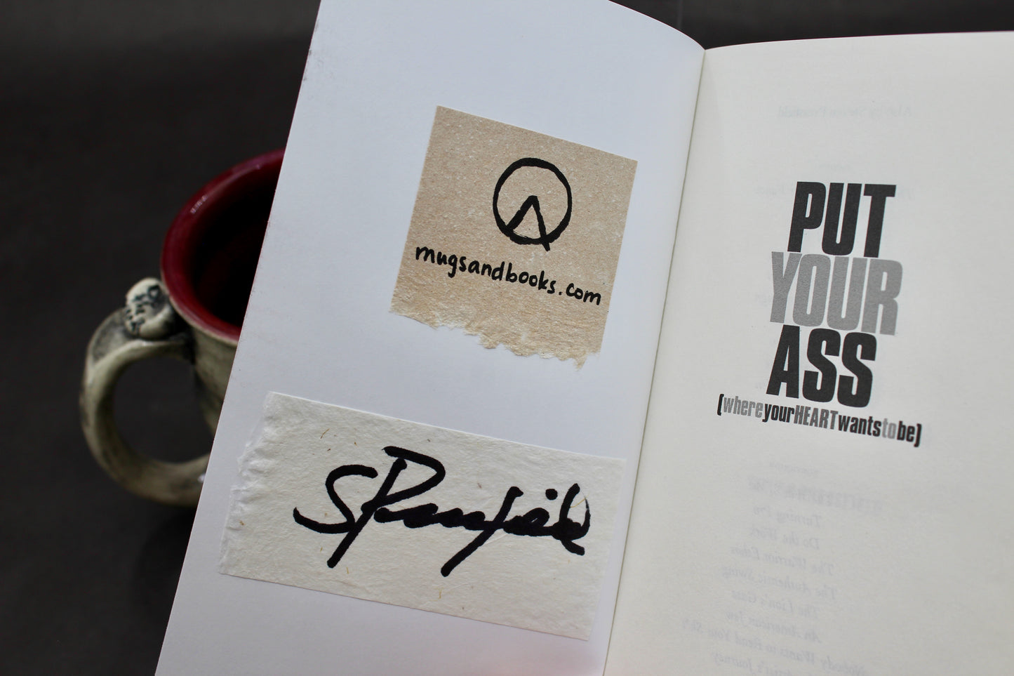 One "Put Your Ass Where Your Heart Wants To Be" Spiral Mug and Book by Steven Pressfield (SK8087)