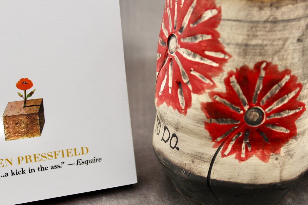 One Bullet Flower Mug, Matte Surface, and One Autographed Book, "The War of Art" by Steven Pressfield (SK7803)