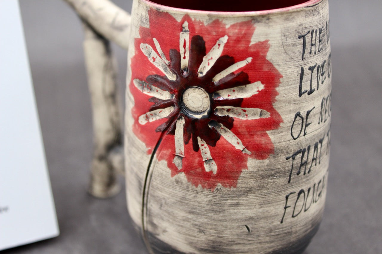 One Bullet Flower Mug, Matte Surface, and One Autographed Book, "The War of Art" by Steven Pressfield (SK7805)