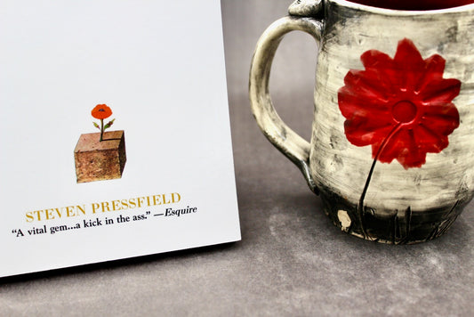 One Bullet Flower Mug and Autographed Book, "The War of Art" by Steven Pressfield (SK7801)