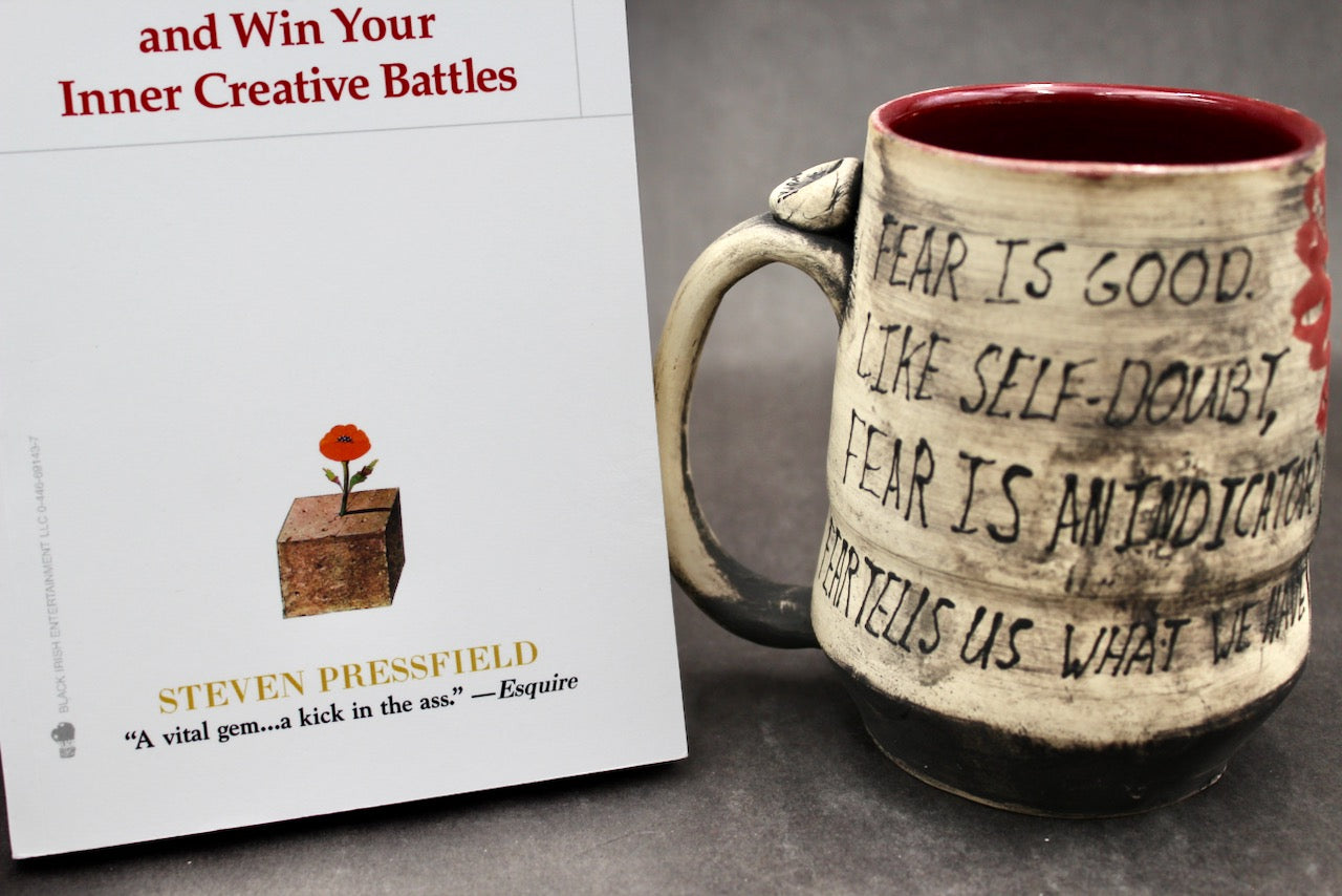 One Bullet Flower Mug, Matte Surface, and One Autographed Book, "The War of Art" by Steven Pressfield (SK7803)