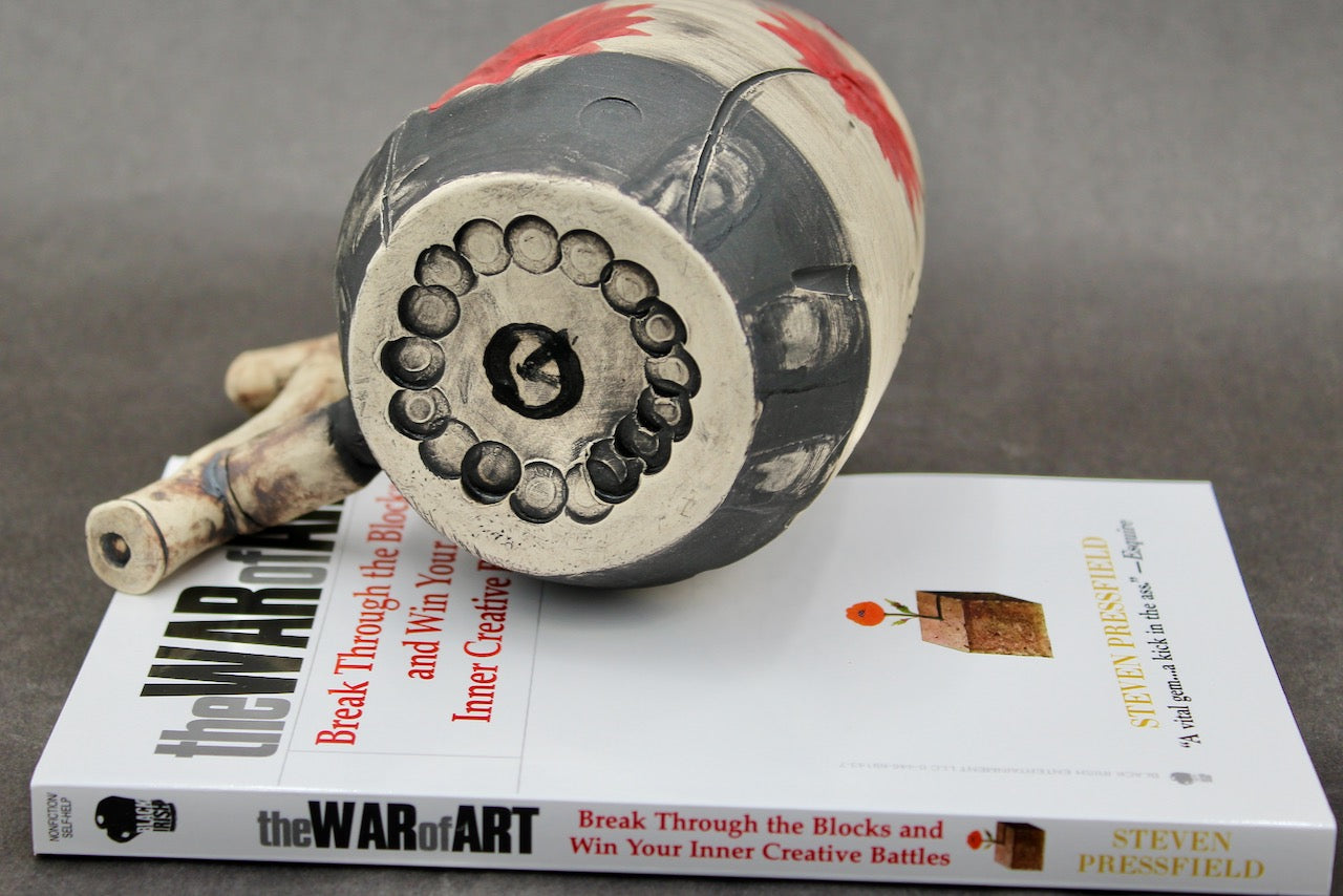 One Bullet Flower Mug and Autographed Book, "The War of Art" by Steven Pressfield (SK7786)