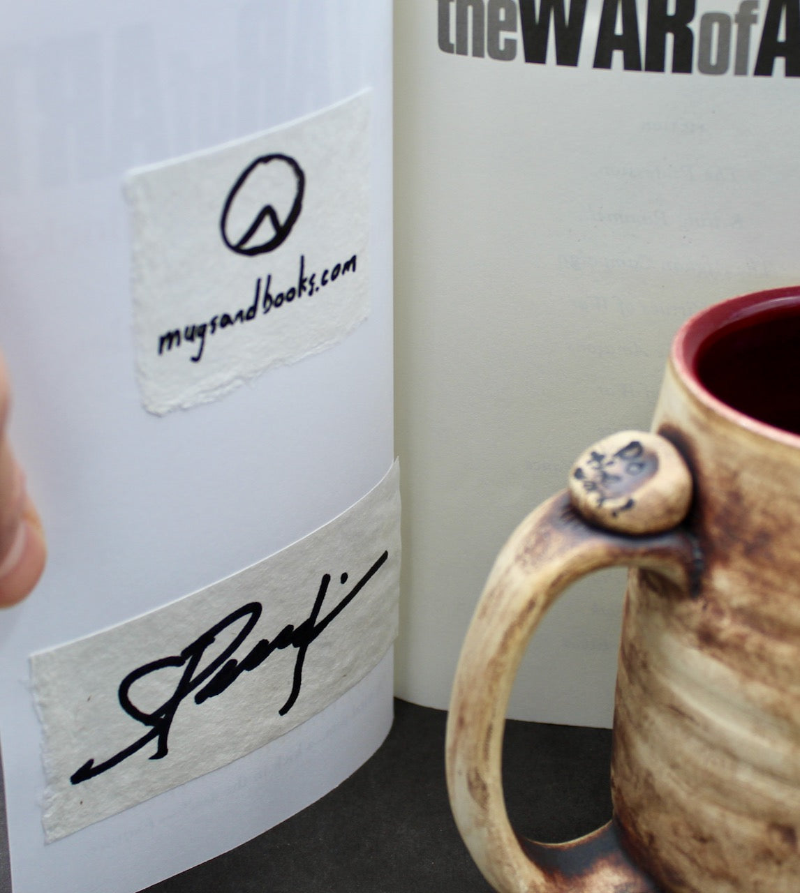 One Bullet Flower Mug and Autographed Book, "The War of Art" by Steven Pressfield (SK7788)