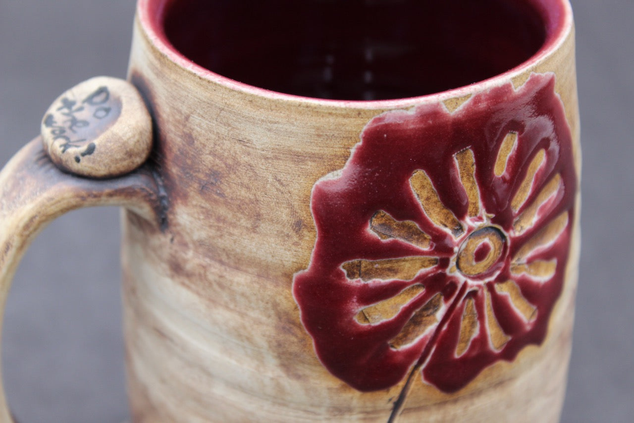 One Bullet Flower Mug and Autographed Book, "The War of Art" by Steven Pressfield (SK7788)