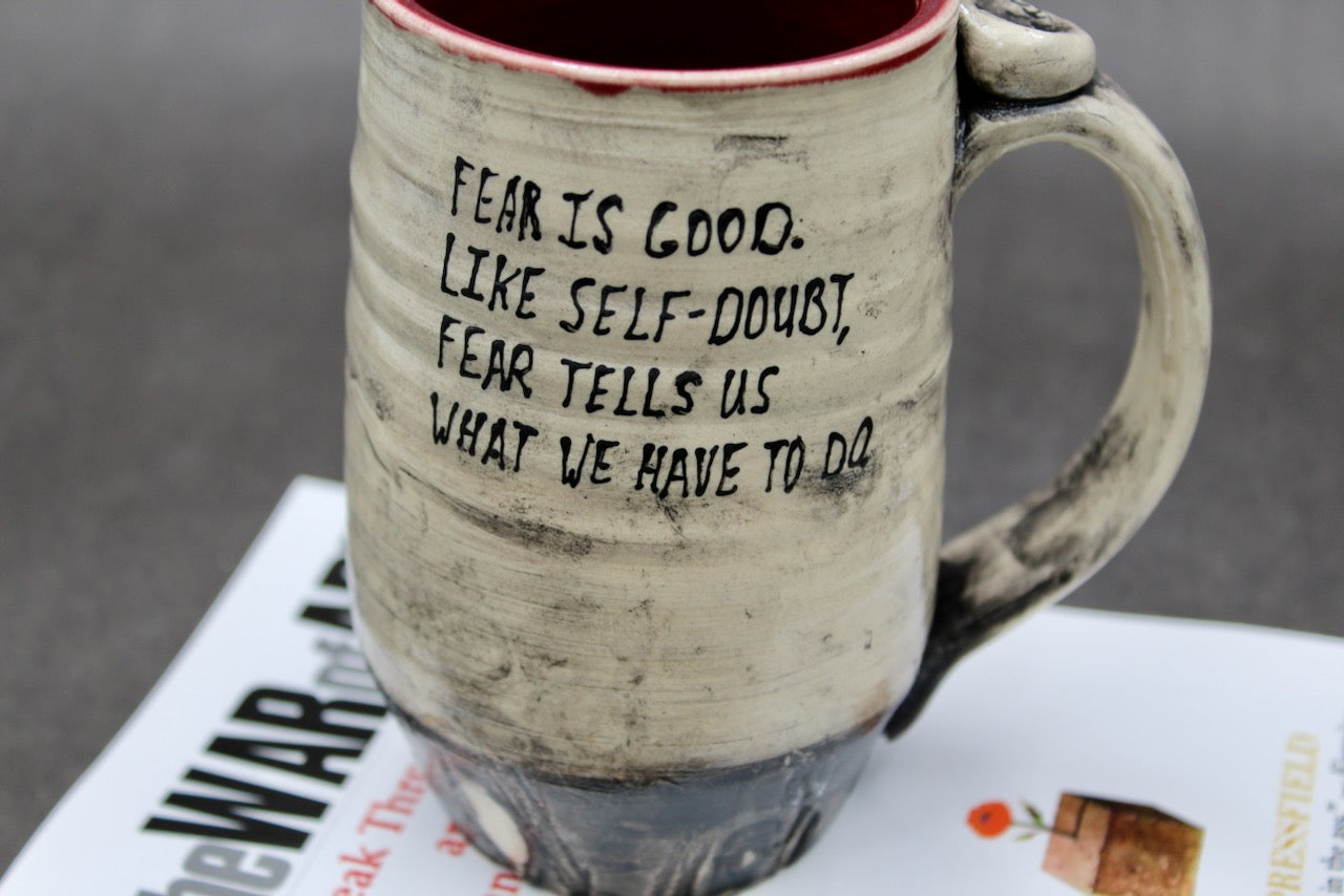 One Bullet Flower Mug and Autographed Book, "The War of Art" by Steven Pressfield (SK7791)