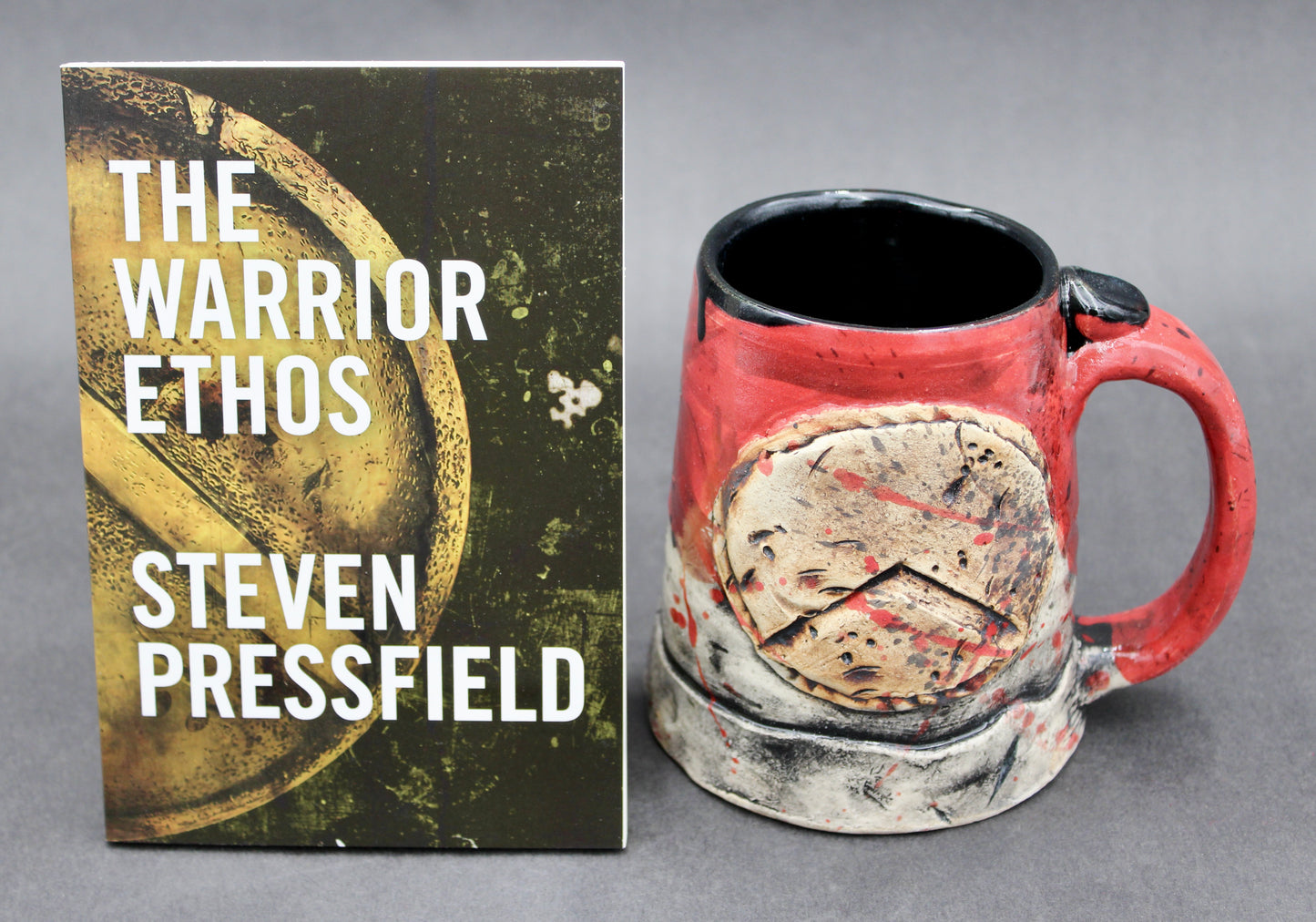 One "Kothon" Spartan Warrior Mug and One Autographed Book, "The Warrior Ethos" by Steven Pressfield (SK7417)