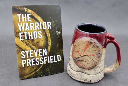 One "Kothon" Spartan Warrior Mug and One Autographed Book, "The Warrior Ethos" by Steven Pressfield (SK7795)