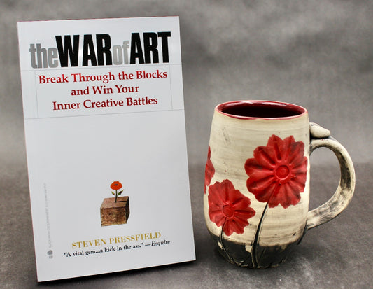 One Bullet Flower Mug, 3 Flower Matte Surface, and One Autographed Book, "The War of Art" by Steven Pressfield (SK7802)