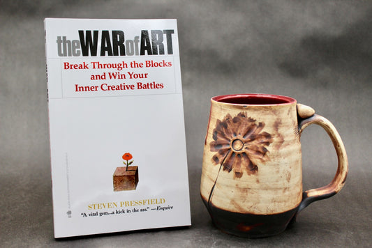 One Bullet Flower Mug and Autographed Book, "The War of Art" by Steven Pressfield (SK7787)