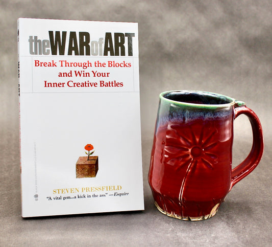 One Bullet Flower Mug and One Autographed Book, "The War of Art" by Steven Pressfield (SK8057)